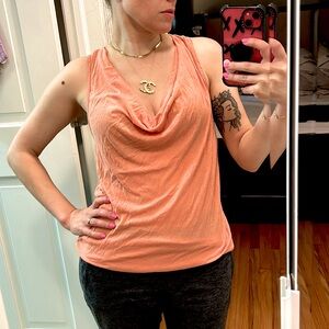 ✨ STANDARD James Perse ✨ Orange Cowlneck Racerback Tank Top